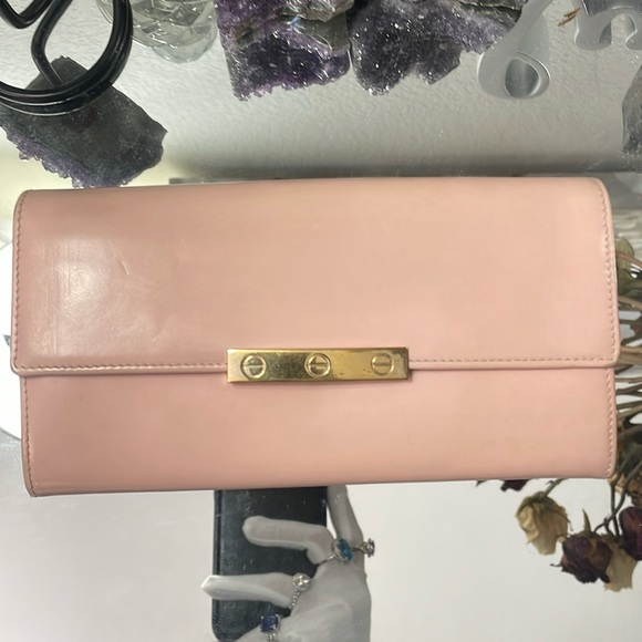 Auth CARTIER Love Collection Long Blush Pink Wallet/crossbody, EUC,RARE - Picture 4 of 17